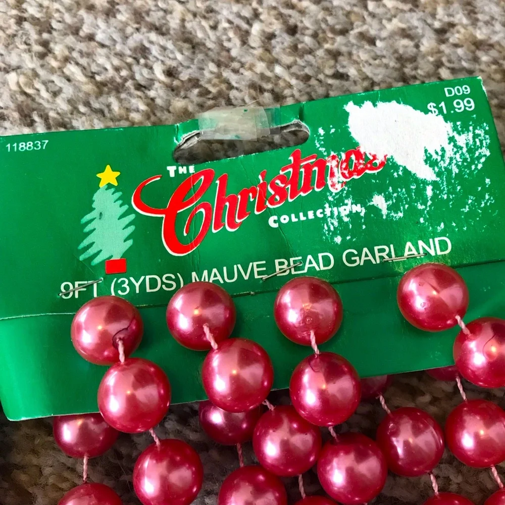 NWT 3 vintage matte rose bead garlands